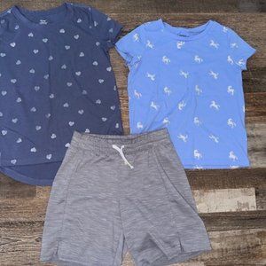 OshKosh Old Navy Girls size 7/8 shorts sz 8 3 piece outfit short sleeved shirts